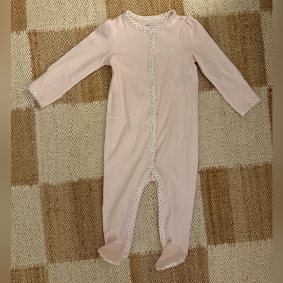 Ralph Lauren Other - BNWT Ralph Lauren pink floral-trimmed onesie - size 9 months